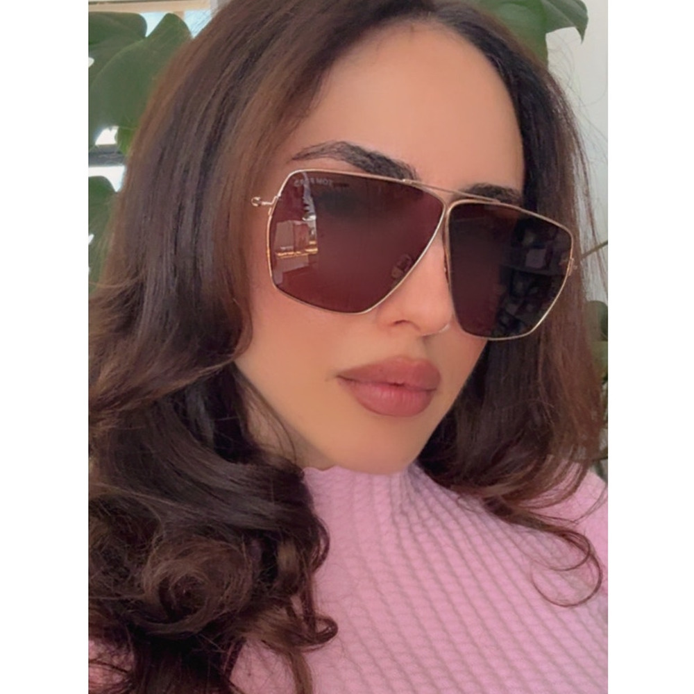 NEW Tom Ford FT1185 Stella Aviator Sunglasses in Rose Gold
